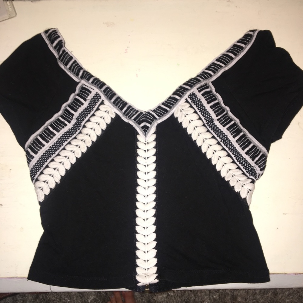 Embroidered zip up top